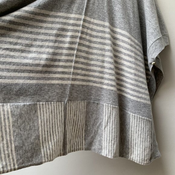 Joules Patti Cape Open Cardigan Size S/M Wool Blend Grey White Cloak Pockets - Picture 11 of 12